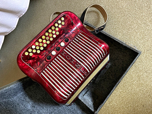 Hohner knopfakkordeon rot - knopfakkordeon,